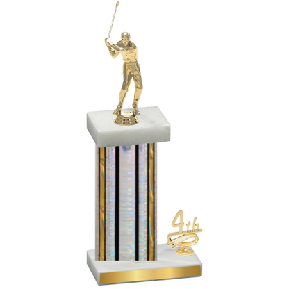 Accented Single Silver Glacier Fourth Place Golf Trophy