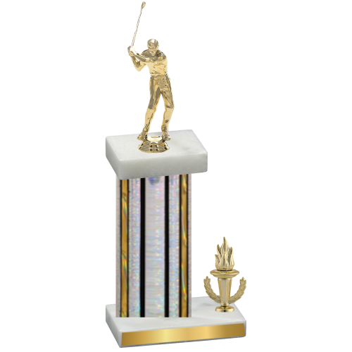 Accented Single Silver Glacier Victory Golf Trophy