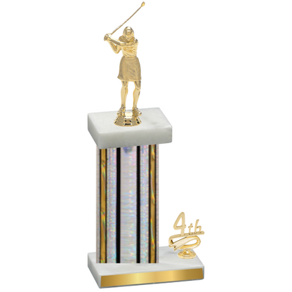 Accented Single Silver Glacier Fourth Place Golf Trophy