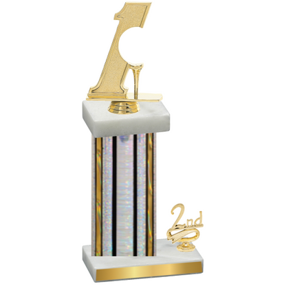 Accented Single Silver Glacier Second Place Golf Trophy