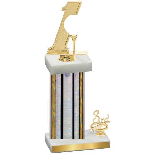 Accented Single Silver Glacier Third Place Golf Trophy