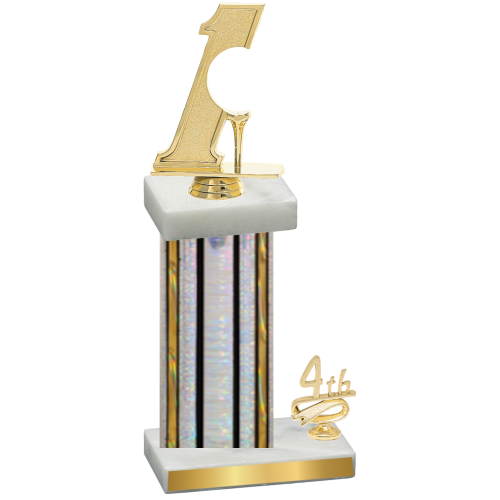 Accented Single Silver Glacier Fourth Place Golf Trophy