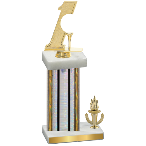 Accented Single Silver Glacier Victory Golf Trophy