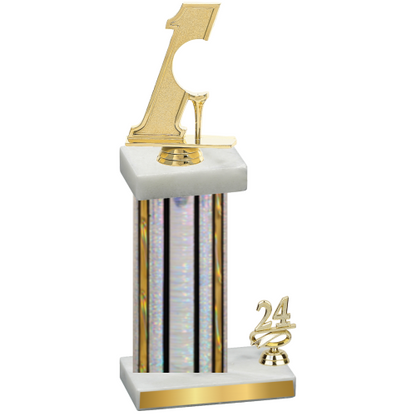 Accented Single Silver Glacier Year Golf Trophy