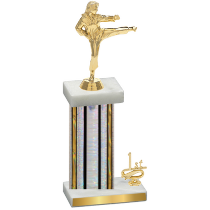 Accented Single Silver Glacier First Place Karate Trophy