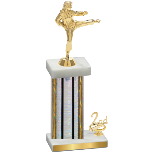 Accented Single Silver Glacier Second Place Karate Trophy