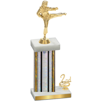 Accented Single Silver Glacier Second Place Karate Trophy