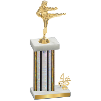 Accented Single Silver Glacier Fourth Place Karate Trophy
