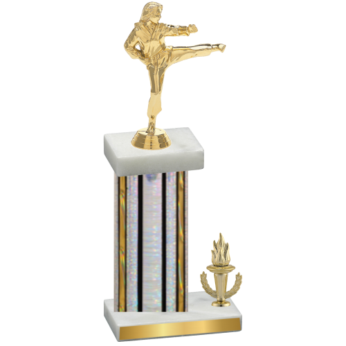 Accented Single Silver Glacier Victory Karate Trophy