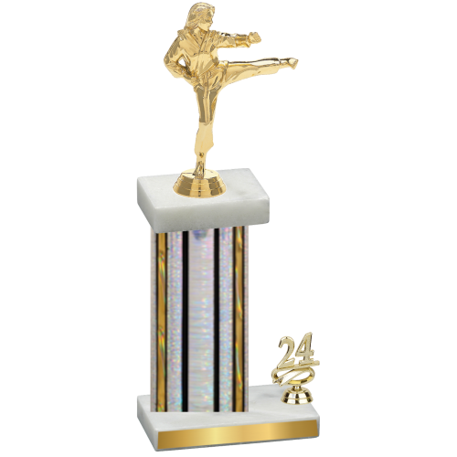 Accented Single Silver Glacier Year Karate Trophy