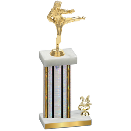 Accented Single Silver Glacier Year Karate Trophy
