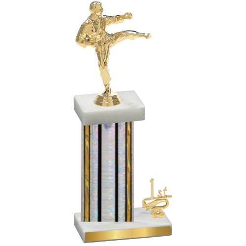 Accented Single Silver Glacier First Place Karate Trophy