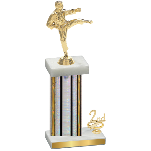 Accented Single Silver Glacier Second Place Karate Trophy
