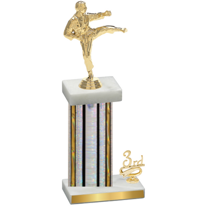 Accented Single Silver Glacier Third Place Karate Trophy