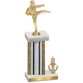 Accented Single Silver Glacier Victory Karate Trophy