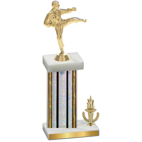 Accented Single Silver Glacier Victory Karate Trophy
