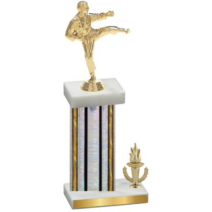 Accented Single Silver Glacier Victory Karate Trophy