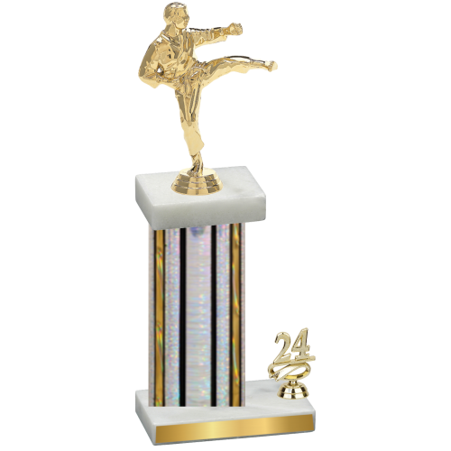 Accented Single Silver Glacier Year Karate Trophy