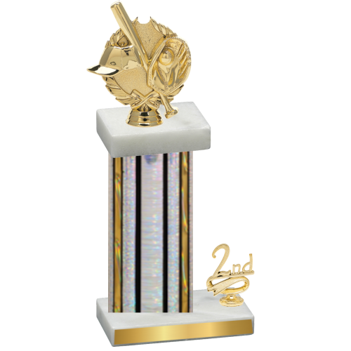 Accented Single Silver Glacier Second Place Baseball Trophy
