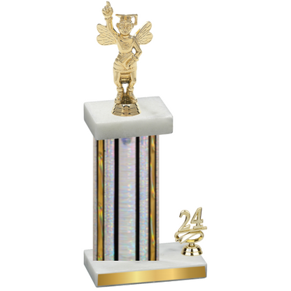 Accented Single Silver Glacier Year Academics Trophy