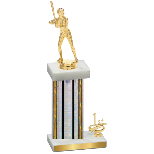 Accented Single Silver Glacier First Place Softball Trophy