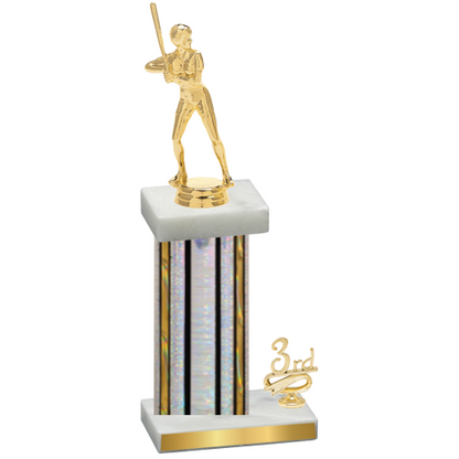 Accented Single Silver Glacier Third Place Softball Trophy