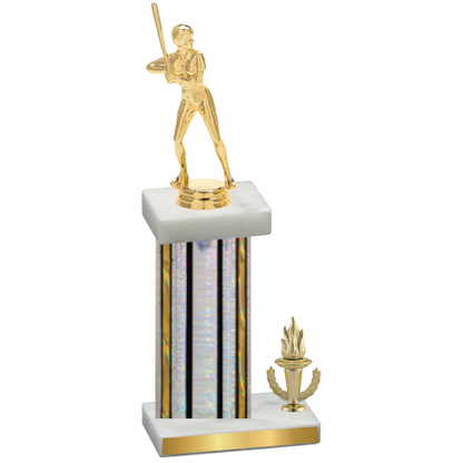 Accented Single Silver Glacier Victory Softball Trophy