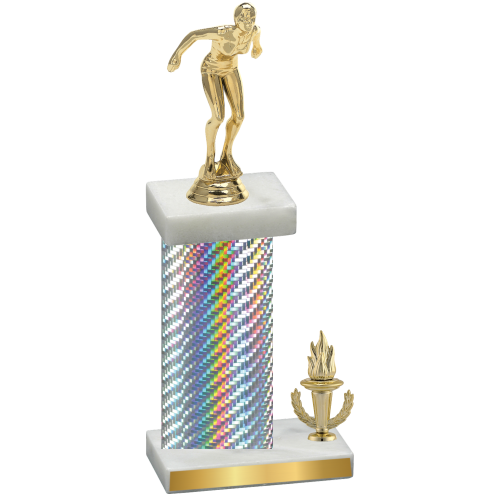 Accented Single Silver Carbon Fiber Victory Tennis Trophy