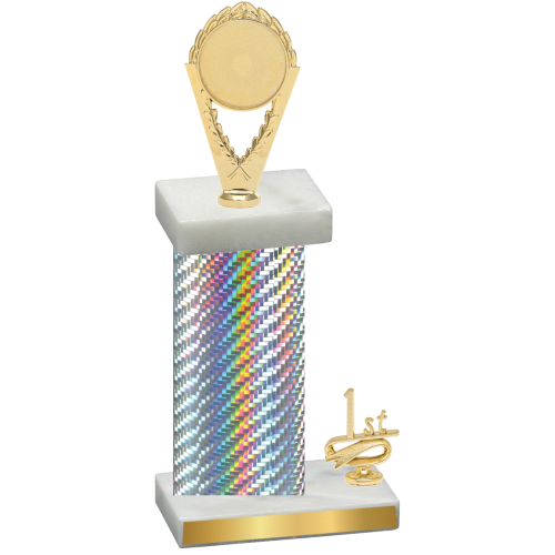 Accented Single Silver Carbon Fiber First Place Insert Trophy