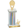 Accented Single Silver Carbon Fiber Second Place Insert Trophy