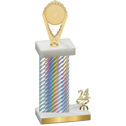 Accented Single Silver Carbon Fiber Year Insert Trophy