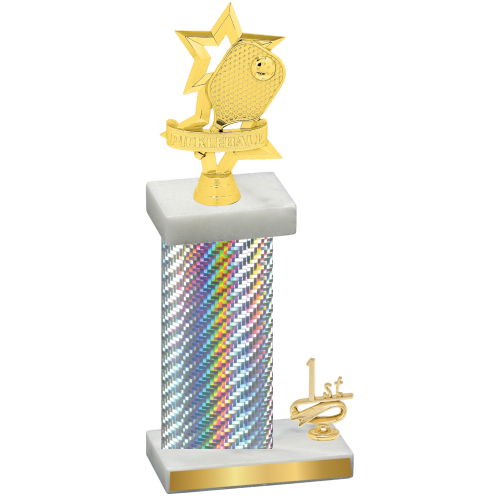 Accented Single Silver Carbon Fiber First Place Pickleball Trophy