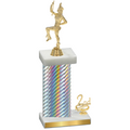 Accented Single Silver Carbon Fiber Second Place Majorette Trophy