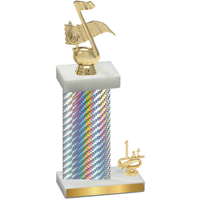 Accented Single Silver Carbon Fiber First Place Music Trophy