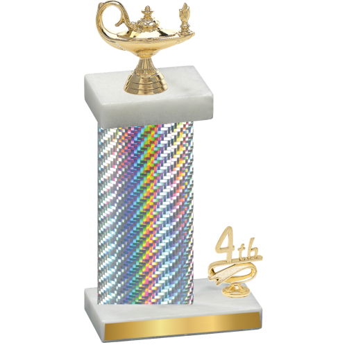 Accented Single Silver Carbon Fiber Fourth Place Academics Trophy