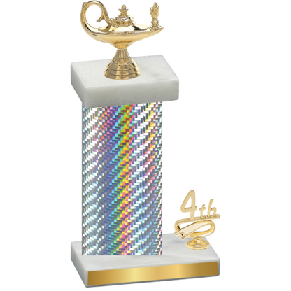 Accented Single Silver Carbon Fiber Fourth Place Academics Trophy