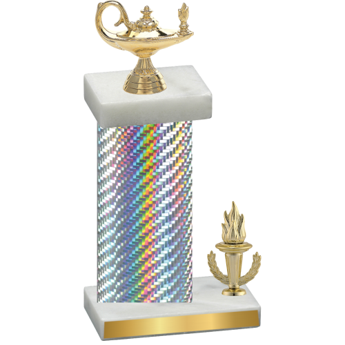 Accented Single Silver Carbon Fiber Victory Academics Trophy