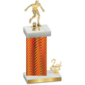 Accented Single Orange Carbon Fiber Second Place Soccer Trophy