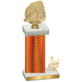 Accented Single Orange Carbon Fiber Third Place Soccer Trophy
