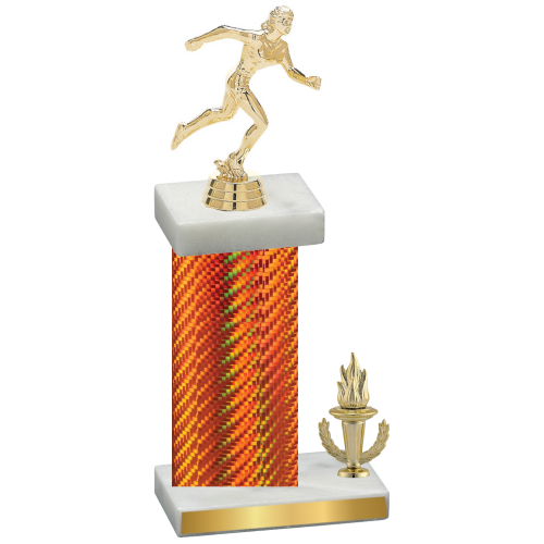 Accented Single Orange Carbon Fiber Victory Running Trophy