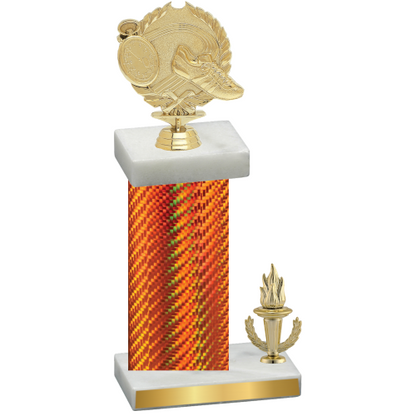 Accented Single Orange Carbon Fiber Victory Running Trophy