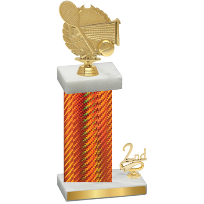 Accented Single Orange Carbon Fiber Second Place Tennis Trophy