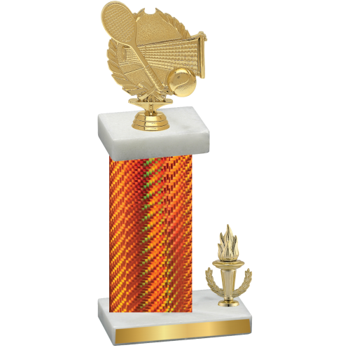 Accented Single Orange Carbon Fiber Victory Tennis Trophy