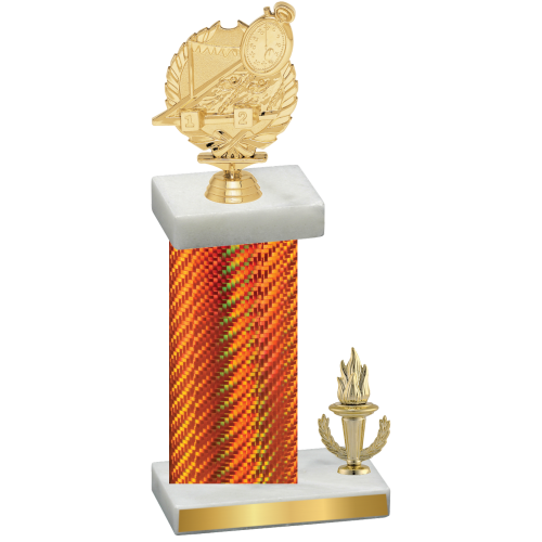 Accented Single Orange Carbon Fiber Victory Swimming Trophy