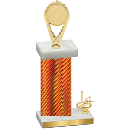 Accented Single Orange Carbon Fiber First Place Insert Trophy