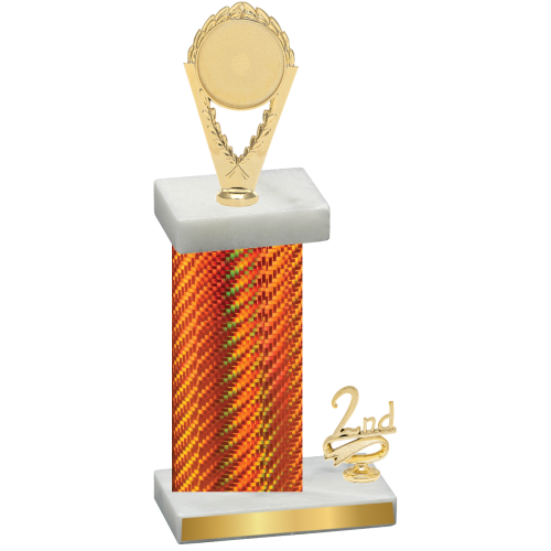 Accented Single Orange Carbon Fiber Second Place Insert Trophy