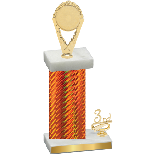 Accented Single Orange Carbon Fiber Third Place Insert Trophy