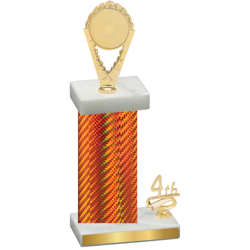 Accented Single Orange Carbon Fiber Fourth Place Insert Trophy