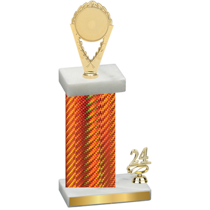 Accented Single Orange Carbon Fiber Year Insert Trophy