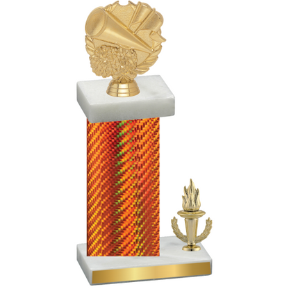 Accented Single Orange Carbon Fiber Victory Cheerleading Trophy